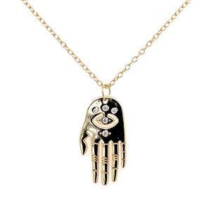 💛 925 Gold Plated Sanctuary Hamsa Pendant